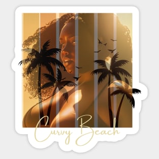 Curvy Beach T-Shirt Sticker